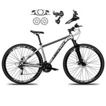 Bicicleta Aro 29 Absolute Nero 5 21v Alumínio Câmbios Shimano Freio Disco Hidráulico Garfo Suspensão - Cinza