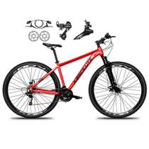 Bicicleta Aro 29 Absolute Nero 5 21v Alumínio Câmbios Shimano Freio Disco Hidráulico Garfo Suspensão - Vermelho