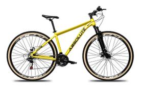 Bicicleta Aro 29 Absolute Nero 5 24v Freio A Disco Suspensão Mountain Bike Alumínio Pneu Faixa - Amarelo Bicicleta Aro 29 Absolute Nero 5 24v Freio A Disco Suspensão Mountain Bike Alumínio Pneu Faixa - Amarelo
