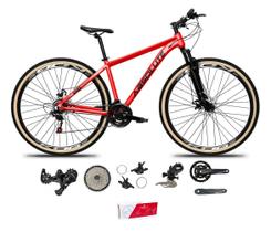 Bicicleta Aro 29 Absolute Nero 5 2x9 Freios Hidráulicos Garfo Com Trava 18v Alumínio Pneu com Faixa - Vermelho