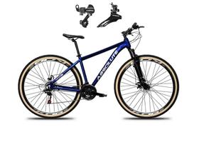 Bicicleta Aro 29 Absolute Nero 5 Alumínio 24v Câmbios Shimano Garfo Suspensão Pneu Faixa - Azul