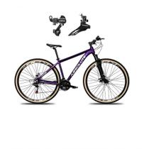 Bicicleta Aro 29 Absolute Nero 5 Alumínio 24v Câmbios Shimano Garfo Suspensão Pneu Faixa - Roxo