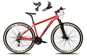 Bicicleta Aro 29 Absolute Nero 5 Alumínio 24v Câmbios Shimano Garfo Suspensão Pneu Faixa - Vermelho