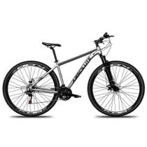 Bicicleta Aro 29 Absolute Nero 5 Alumínio 27v K7 Freio Disco Mecânico Garfo Suspensão - Cinza