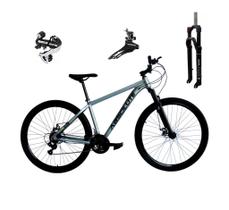 Bicicleta Aro 29 Absolute Nero 5 Câmbio Shimano 24v Acera K7 Garfo Trava Freio a Disco - Cinza