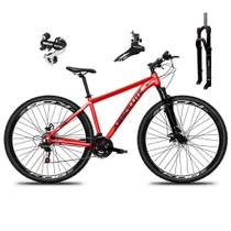 Bicicleta Aro 29 Absolute Nero 5 Câmbio Shimano 24v Acera K7 Garfo Trava Freio a Disco - Vermelho