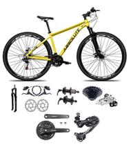 Bicicleta Aro 29 Absolute Nero 5 Câmbio Shimano Deore e Altus 27v Freio Hidráulico Garfo Trava Amarelo