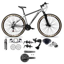 Bicicleta Aro 29 Absolute Nero 5 Câmbio Traseiro Shimano Alívio e Altus 27v Freio Hidráulico Garfo Trava Pneu Faixa - Cinza