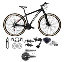 Bicicleta Aro 29 Absolute Nero 5 Câmbio Traseiro Shimano Alívio e Altus 27v Freio Hidráulico Garfo Trava Pneu Faixa - Preto