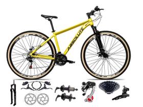 Bicicleta Aro 29 Absolute Nero 5 Câmbios Shimano 24v K7 Freios Hidráulicos Garfo Trava Com Pneu Faixa - Amarelo Bicicleta Aro 29 Absolute Nero 5 Câmbios Shimano 24v K7 Freios Hidráulicos Garfo Trava Com Pneu Faixa - Amarelo