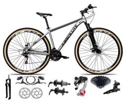 Bicicleta Aro 29 Absolute Nero 5 Câmbios Shimano 24v K7 Freios Hidráulicos Garfo Trava Com Pneu Faixa - Cinza Bicicleta Aro 29 Absolute Nero 5 Câmbios Shimano 24v K7 Freios Hidráulicos Garfo Trava Com Pneu Faixa - Cinza