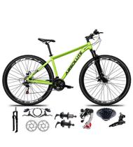 Bicicleta Aro 29 Absolute Nero 5 Câmbios Shimano 24v K7 Freios Hidráulicos Garfo Trava - Verde