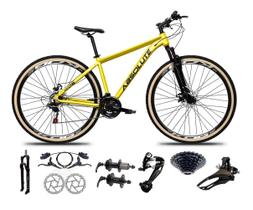 Bicicleta Aro 29 Absolute Nero 5 Freio Hidráulico K7 27v Garfo com Trava Pneu com Faixa - Amarelo Bicicleta Aro 29 Absolute Nero 5 Freio Hidráulico K7 27v Garfo com Trava Pneu com Faixa - Amarelo