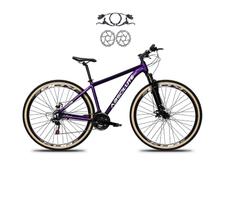 Bicicleta Aro 29 Absolute Nero 5 Freios Disco Hidráulicos 24V Garfo Suspensão Pneu Faixa - Roxo Bicicleta Aro 29 Absolute Nero 5 Freios Disco Hidráulicos 24V Garfo Suspensão Pneu Faixa - Roxo