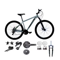 Bicicleta Aro 29 Absolute Nero 5 Kit 2x9 Gta Sunrun Freio Disco K7 11/36 Pedivela 24/38d Garfo com Trava Cinza