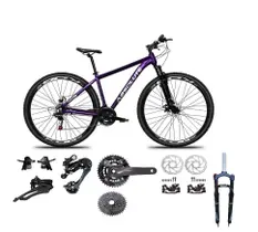 Bicicleta Aro 29 Absolute Nero 5 Kit 2x9 Gta Sunrun Freio Disco K7 11/36 Pedivela 24/38d Garfo com Trava Roxo