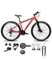 Bicicleta Aro 29 Absolute Nero 5 Kit 2x9 Gta Sunrun Freio Disco K7 11/36 Pedivela 24/38d Garfo com Trava Vermelho