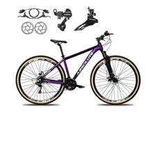 Bicicleta aro 29 Absolute Nero 5 Shimano Freios Hidráulicos 24V Garfo Suspensão Pneu Faixa - Roxo
