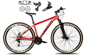 Bicicleta aro 29 Absolute Nero 5 Shimano Freios Hidráulicos 24V Garfo Suspensão Pneu Faixa - Vermelho