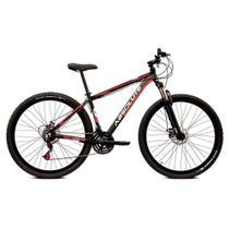 Bicicleta aro 29 Absolute Preta e Vermelha Tam 19 Câmbios Shimano