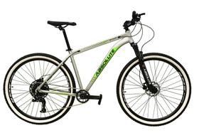 Bicicleta Aro 29 Absolute Wild 12v Garfo Trava no Guidão Freios Hidráulicos Pneus Faixa Bege - Prata - Tam.19