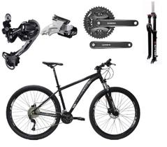 Bicicleta Aro 29 Absolute Wild Alumínio Câmbio Traseiro Shimano Deore e Altus 27v Freio Hidráulico Garfo Com Trava - Preto - Tam. 19