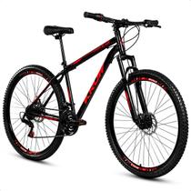 Bicicleta Aro 29 Aço Carbono 21 marchas Freios a Disco Suspensão Dianteira Krow Bikes