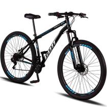 Bicicleta Aro 29 Aço Carbono Gott Vortex 21v Com Suspensão e Freio a Disco - Preto e Azul
