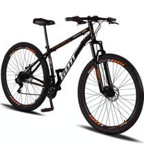 Bicicleta Aro 29 Aço Carbono Gott Vortex 21v Com Suspensão e Freio a Disco - Preto e Laranja