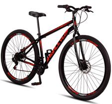 Bicicleta Aro 29 Aço Carbono Highlevel Freios a Disco 21 marchas