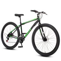 Bicicleta aro 29 Aço Carbono Preto e Verde Gott Cronos Freio A Disco 21V