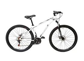Bicicleta Aro 29 Aço MTB Masculina 21v Freio Disco Branco Preto Bicicleta Aro 29 Aço MTB Masculina 21v Freio Disco Branco Preto