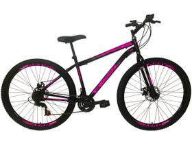 Bicicleta Aro 29 Aero Altis Standard 21 Marchas com Freio a Disco Preto com Rosa - Xnova