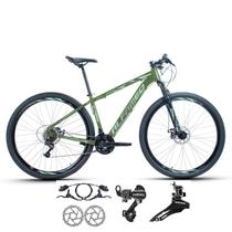 Bicicleta Aro 29 Alfameq AFX 21v Alumínio Câmbios Shimano Freio Disco Hidráulico Garfo Suspensão - Verde