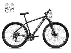 Bicicleta Aro 29 Alfameq Atx Alumínio 21v Freio a Disco Hidráulico Garfo com Suspensão - Preto/Cinza