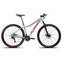 Bicicleta Aro 29 Alfameq Pandora Feminina Alumínio 21v Freio A Disco - Verde/Rosa