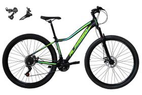 Bicicleta Aro 29 Alfameq Pandora Feminina Alumínio Câmbios Shimano 21v Freio a Disco Garfo Suspensão - Preto/Amarelo/Verde Bicicleta Aro 29 Alfameq Pandora Feminina Alumínio Câmbios Shimano 21v Freio a Disco Garfo Suspensão - Preto/Amarelo/Verde