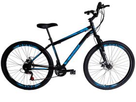 Bicicleta Aro 29 Altis Aero Over 21 Marchas com Suspensão e Freio a Disco Preto com Azul - Xnova