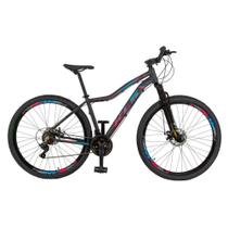 Bicicleta Aro 29 Alumínio KLS Glee Ezfire Câmbios Shimano Freio Disco Mtb 21V Feminina