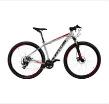 Bicicleta Aro 29 Alumínio Nitro 21 Marchas Freio a Disco Mecânico Cinza/Vermelho Quadro 17,5