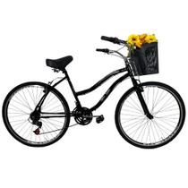 Bicicleta Aro 29 Beach Praiana 18 Marchas Feminina Preto