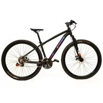 Bicicleta Aro 29 Câmbio Traseiro Shimano 21v Preto Rosa e Azul X-PROBIKE Bicicleta Aro 29 Câmbio Traseiro Shimano 21v Preto Rosa e Azul X-PROBIKE