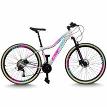 Bicicleta Aro 29 Cripto 24 Marchas Freio Disco c/Suspensão Pneu Bege