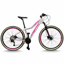 Bicicleta Aro 29 Cripto 24 Marchas Freio Disco c/Suspensão Pneu Bege