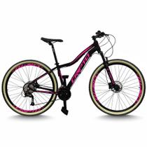 Bicicleta Aro 29 Cripto 24 Marchas Freio Disco c/Suspensão Pneu Bege