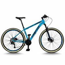 Bicicleta Aro 29 Cripto 24 Marchas Freios Disco e Suspensão Pneu Bege