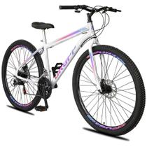 Bicicleta Aro 29 Dropp Sport Aero Aço Carbono 21 Vel Marchas Freio A Disco - Branco e Azul Bicicleta Aro 29 Dropp Sport Aero Aço Carbono 21 Vel Marchas Freio A Disco - Branco e Azul