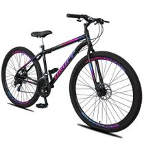 Bicicleta Aro 29 Dropp Sport Aero Aço Carbono 21 Vel Marchas Freio A Disco - Preto e Azul