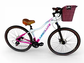 Bicicleta Aro 29 Feminina Absolute Hera Retrô Vintage 21v Alumínio Confortável Cesta Selim 2 Molas