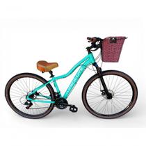 Bicicleta Aro 29 Feminina Absolute Hera Retrô Vintage 21v Cesta Selim 2 Molas Verde Tam 15